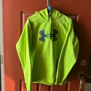 Under Armour Lined Hoodie Sweatshirt in Lime